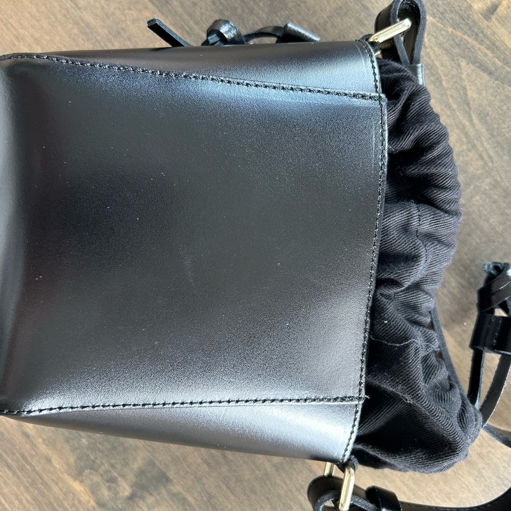 Zara Black Genuine Leather Bucket Bag - Picture 8 of 16